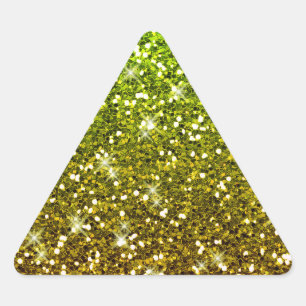 Pegatina Triangular Purpurinas de oro verde brillante