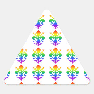 Pegatina Triangular Rainbow Fleur-de-lis