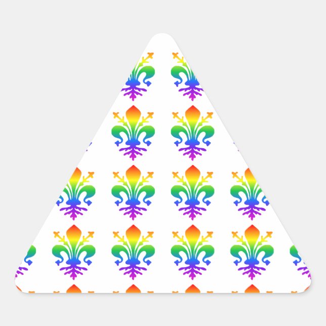 Pegatina Triangular Rainbow Fleur-de-lis (Anverso)