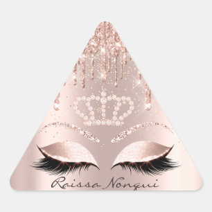 Pegatina Triangular Raissa Crown 16° Rosa  Purpurina