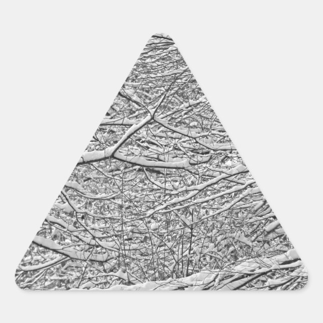 Pegatina Triangular Ramas de nieve (Anverso)