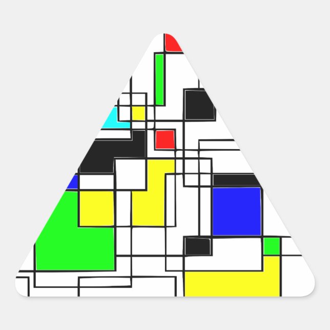 Pegatina Triangular Random Squares Homage A Mondrian (Anverso)