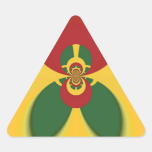 Pegatina Triangular Rasta Colores Resumen Arte Imprimir