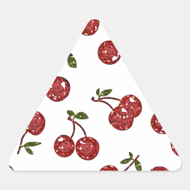 Pegatina Triangular RB Rockabilly Muy Cerezas Cerezas En Blanco (Anverso)