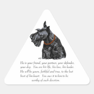 Pegatina Triangular Recuerdo de Terrier Escocés - Perro MACHO