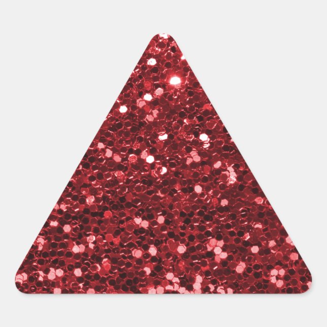 Pegatina Triangular Red Faux Purpurina (Anverso)