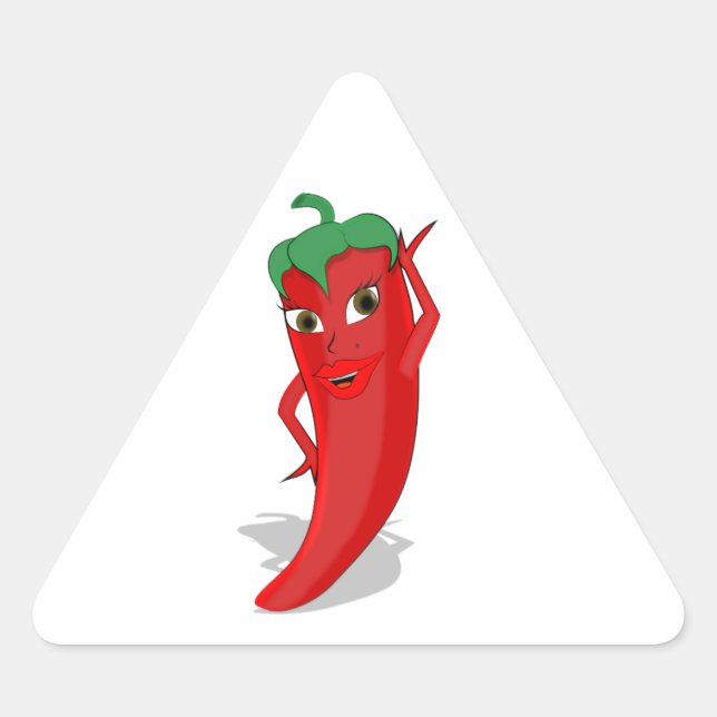 Pegatina Triangular Red Hot Pepper Diva (Anverso)