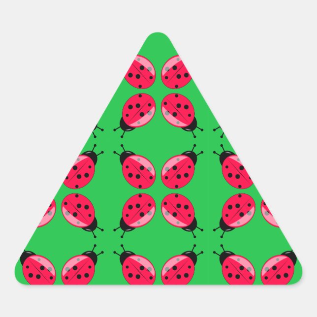 Pegatina Triangular Red Ladybugs (Anverso)