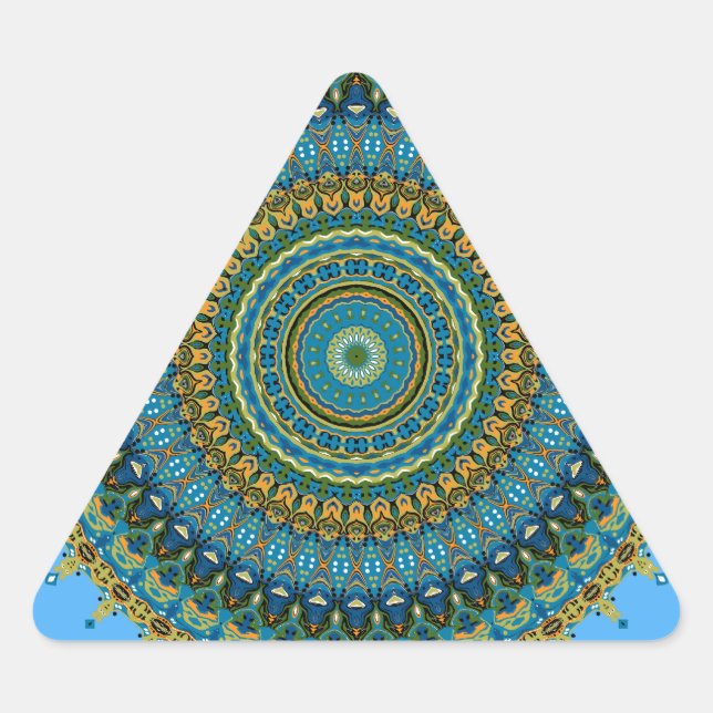 Pegatina Triangular Regalia Aqua Blues Kaleidoscope No. 5 (Anverso)