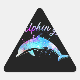 Pegatina Triangular Regalo de Dolphin Lover| Chica de delfines Galaxy