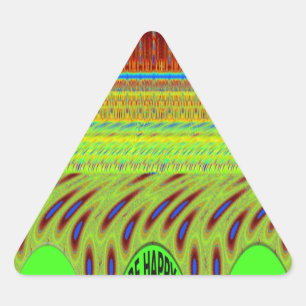 Pegatina Triangular Regalo de Motivo de Lunares Coloridos Sé Feliz