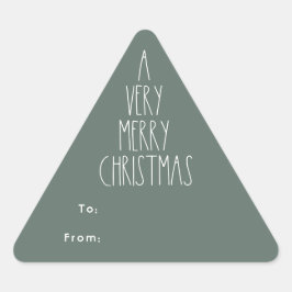 Pegatina Triangular Regalo de Navidades del Boho Verde