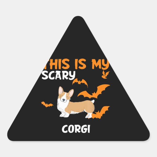 Pegatina Triangular Regalo de perro | Corgi Costume Halloween (Anverso)