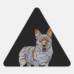 Pegatina Triangular Regalo de perro   Disfraz de Halloween para mamás 