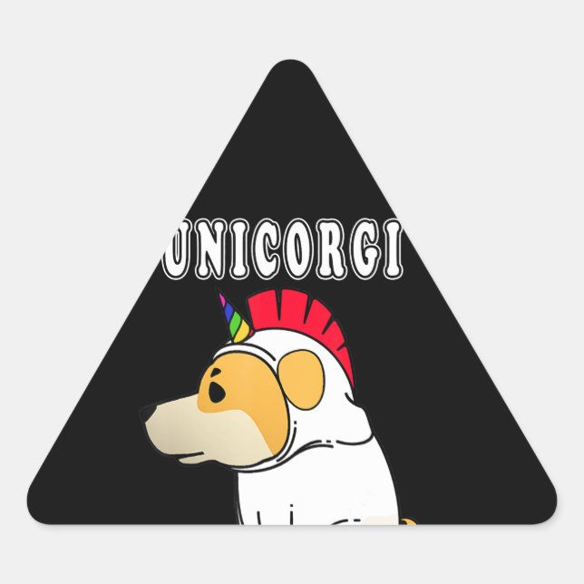Pegatina Triangular Regalo de perro | Funny Pembroke Welsh Corgi Unico (Anverso)