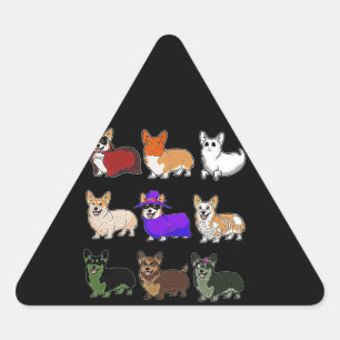 Pegatina Triangular Regalo de perro Halloween divertido de perros Co