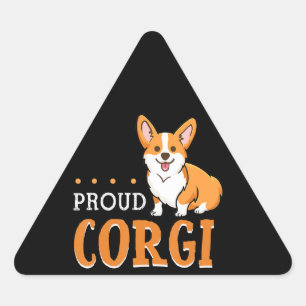 Pegatina Triangular Regalo de perro  linda tía corgi graciosa