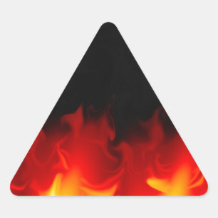 Pegatina Triangular Regalo del infierno en llamas