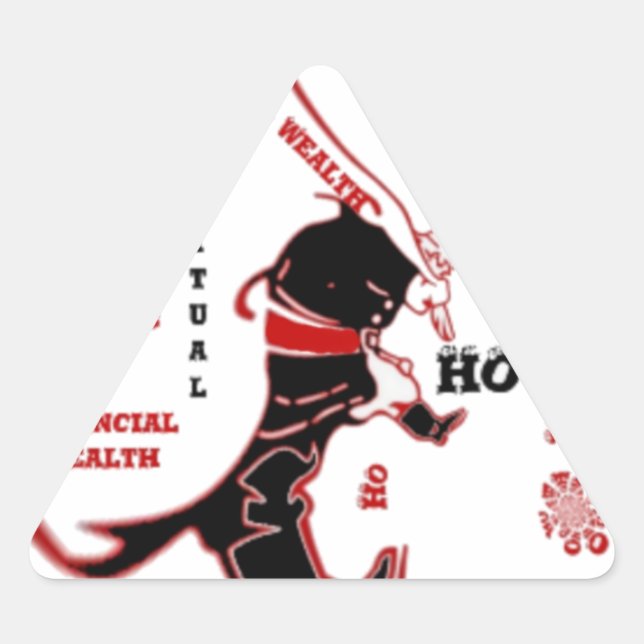 Pegatina Triangular Regalo secreto Santa - Prosperidad y Riqueza (Anverso)