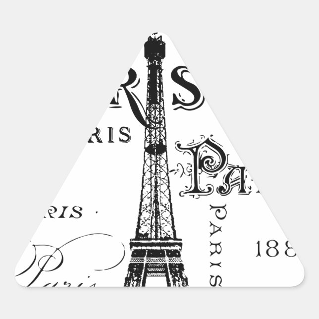 Pegatina Triangular Regalos de Francia y recuerdos de París (Anverso)