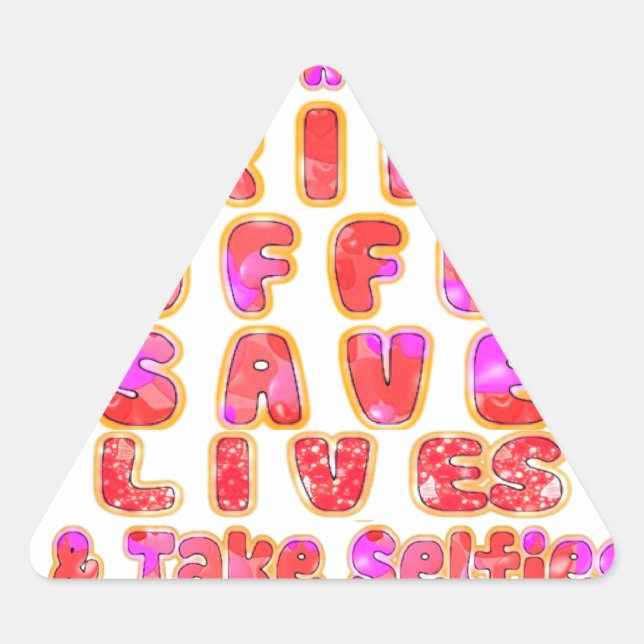 Pegatina Triangular Regalos divertidos para los amantes del café (Anverso)