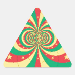 Pegatina Triangular République du Cameroun, estrella de cinco puntas
