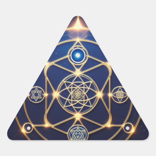Pegatina Triangular Resplandor Divino – 5: Energía Universal Iluminada (Anverso)