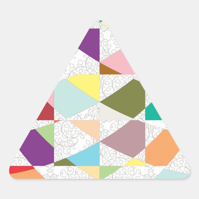 Pegatina Triangular Resumen de colores Damask (Anverso)