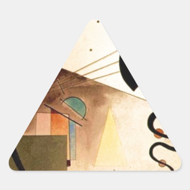 Pegatina Triangular Resumen de Kandinsky (Anverso)