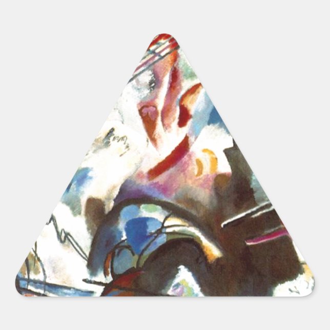 Pegatina Triangular Resumen de Kandinsky Composición VI (Anverso)