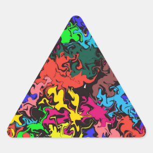 Pegatina Triangular Resumen de las tortillas coloridas /