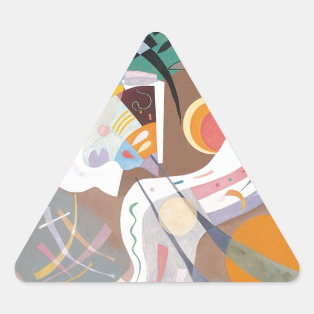Pegatina Triangular Resumen dominante de la curva de Kandinsky (Anverso)
