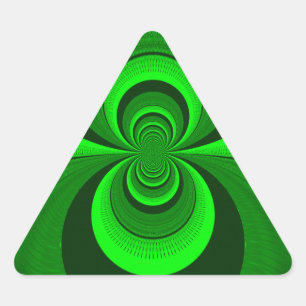Pegatina Triangular Resumen Modelo caleidoscopio Groovy Verde Brillant