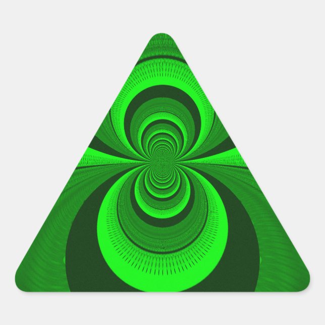 Pegatina Triangular Resumen Modelo caleidoscopio Groovy Verde Brillant (Anverso)