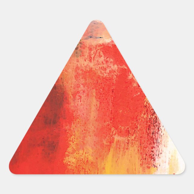 Pegatina Triangular Resumen rojo creativo (Anverso)