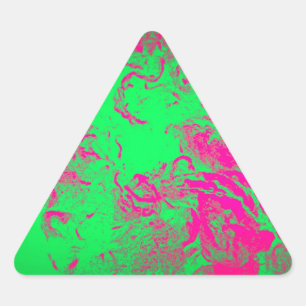 Pegatina Triangular Resumen salvaje Diseño verde rosa caliente y neón