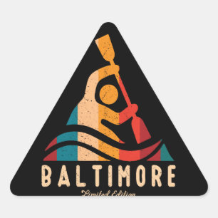 Pegatina Triangular Retro Baltimore Kayak