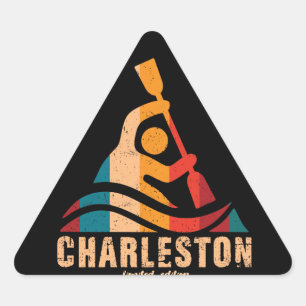 Pegatina Triangular Retro Charleston Kayaking