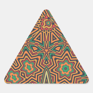 Pegatina Triangular Retro de naranja mellow