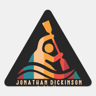 Pegatina Triangular Retro Jonathan Dickinson Kayaking