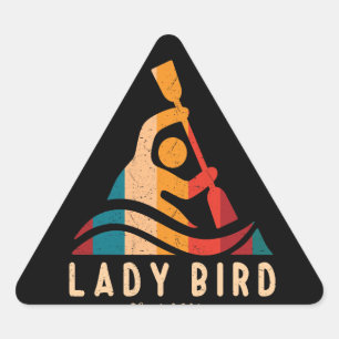 Pegatina Triangular Retro Lady Bird Kayak