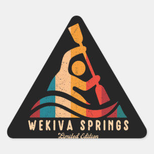 Pegatina Triangular Retro Wekiva Springs Kayaking