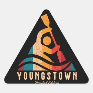Pegatina Triangular Retro Youngstown Kayaking