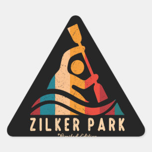 Pegatina Triangular Retro Zilker Park Kayaking