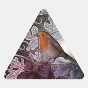 Pegatina Triangular Robin navidades