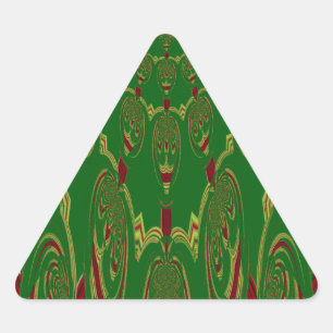 Pegatina Triangular Robots verdes