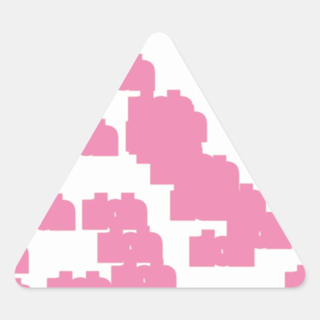 Pegatina Triangular rosa con suerte 888 (Anverso)