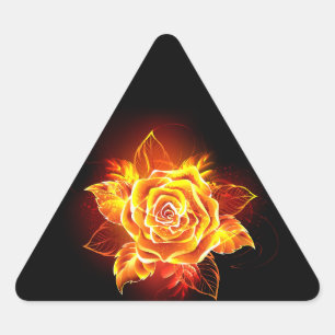 Pegatina Triangular Rosa de incendios en auge