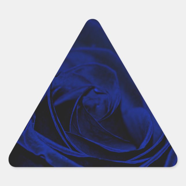 Pegatina Triangular Rosa de terciopelo azul.jpg (Anverso)