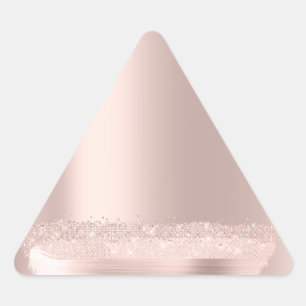 Pegatina Triangular Rosa Toques de Nombre Nupcial Rubor Líneas